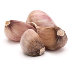 garlic cloves isolated on white background cutout