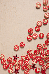 christmas bingo numbers in flat style