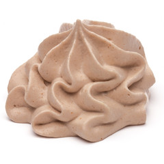 Chocolate cream swirl isolated on white background cutout
