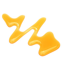 Sweet honey drips isolated on white background. Syrup droplet, nectar drops.