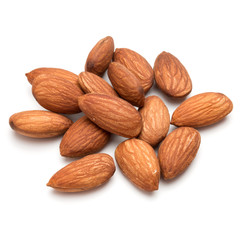 almond nuts isolated on white background close up