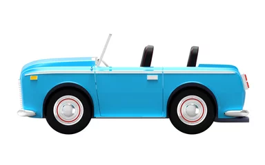Papier Peint photo Lavable Voitures de dessin animé voiture de luxe cabriolet côté bleu