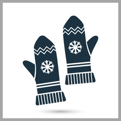 Winter gloves simple icon