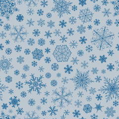 Seamless pattern of snowflakes