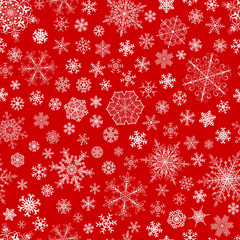Seamless pattern of snowflakes