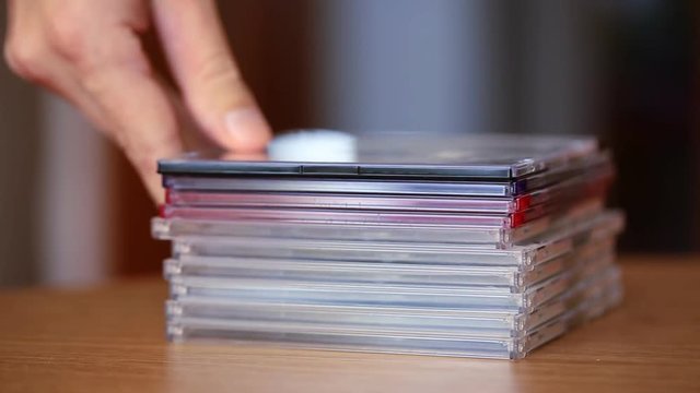 Stack of compact discs