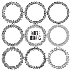 Obraz premium set with doodle borders