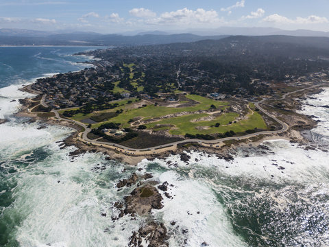 Aerial View Of Monterey Peninsula And Pacific Ocean