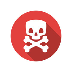 Obraz na płótnie Canvas Skull flat design icon vector