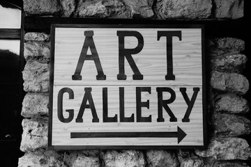 art gallery sign on the wall