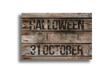 Halloween letter on old wood background
