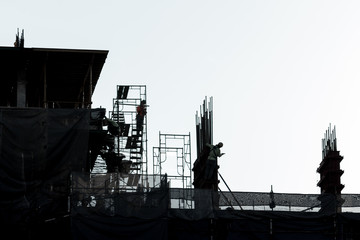 construction,silhouette,background