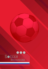 Obraz premium Engraving soccer ball illustration on red BG