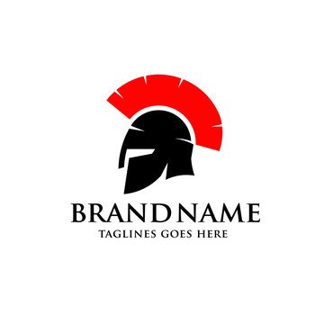 Spartan helmet logo, Antiques Spartan warrior helmet vector design
