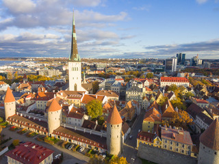 Fototapeta na wymiar Aerial view of the old town of Tallinn Estonia