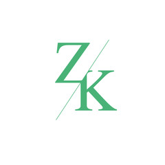 Monogram letters Z, K logo. Design template elements.