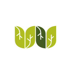 green leaf icons logo 