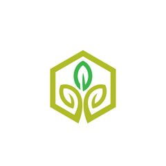 green leaf icons logo 