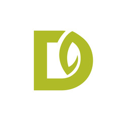 letter D green leaf logo 