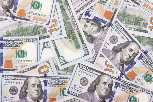 100 US dollar abstract money cash background.