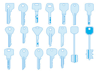 Key line icons set, graphic