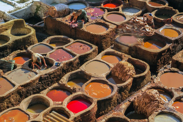 Morocco Fez leather tanneries