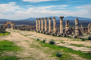 Morocco Volubilis Walili Decumanus Maximus Street