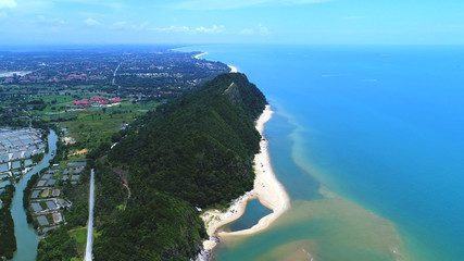 Aerial view. Beautiful hill and ocean.