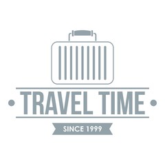 Travel bags logo, simple gray style