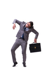 Puppet businessman isolated on white background