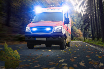 Rettungswagen in Herbstwald © VanHope