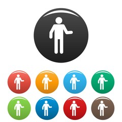 Stick figure stickman icons set pictogram vector simple