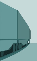 Train Freight transportation. Cargo transit. Monochrome illustration