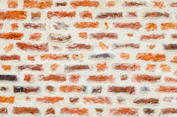 detail of a restored brick wall of a church