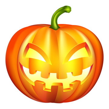 Halloween pumpkin in vector isolated on white background.