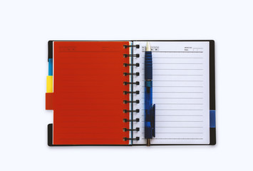 Opened diary notebook