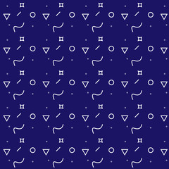 Geometric Vector pattern with black and white. Form a triangle, a line, a circle. Hipster fashion Memphis style. White background