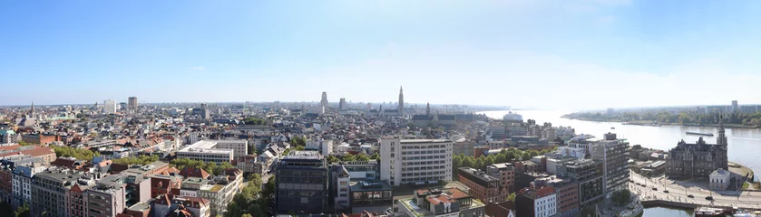 Deurstickers Antwerpen Antwerpen Belgien Skyline Panorama