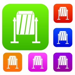 Metal dust bin set color collection