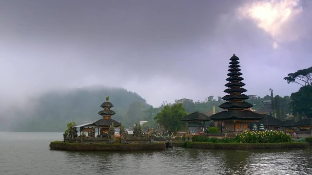Pura Ulun Danu Bratan Temple. Major Shivaite water temple in Bali, Indonesia.