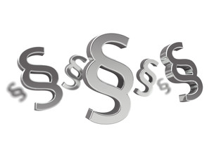 Justice and law symbol displayed on a futuristic interface - 3d rendering