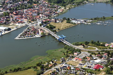 wolgast mit Schlossinsel und Klappbr&uuml;cke