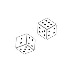 Dices icon flat. Illustration isolated vector sign symbol