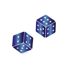 Dices icon flat. Illustration isolated vector sign symbol