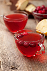 cranberries lemon ginger drink