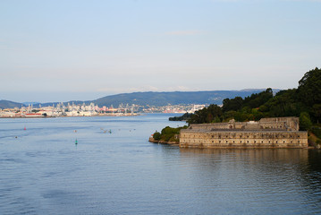 Castel de Palma, Mugardos, Spain, and the harbor of Ferrol.