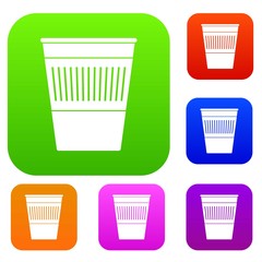 Plastic office waste bin set color collection