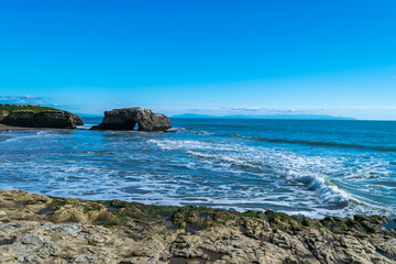 Cliefs and Shoreline in Santa Cruz, California, USA