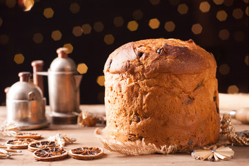 Panettone. Italian traditional christams cake