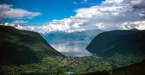 Landscape of a Norwegian fjord from Telemark